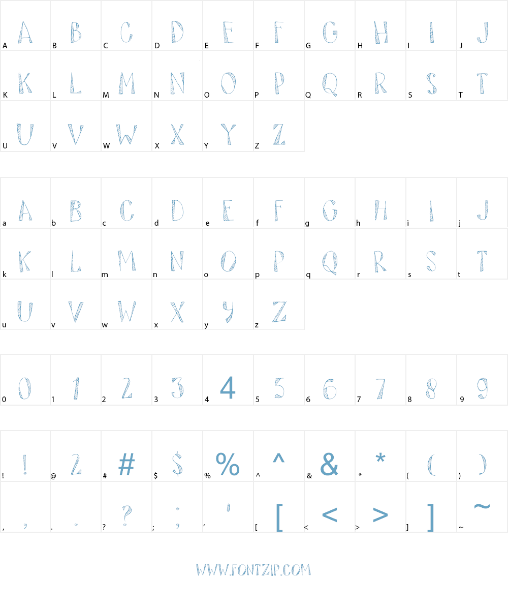 DK Tartufo Font Character